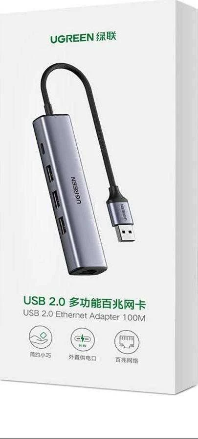 UGREEN 5in1 USB-A 3x USB 3.0 + RJ45 + USB-C adapteriai