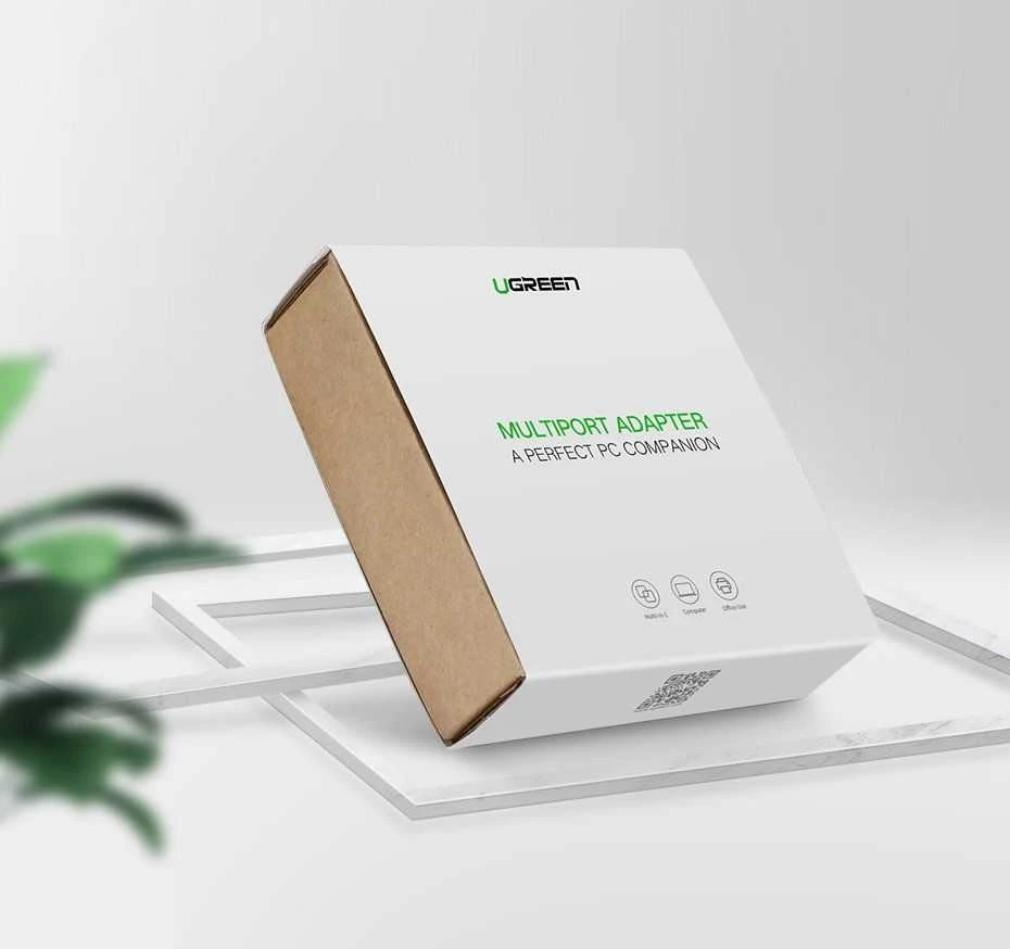 Ugreen 20265 USB-A / RJ45 1000 Mbps HUB 3x USB 3.0 tinklo adapteris - juodas