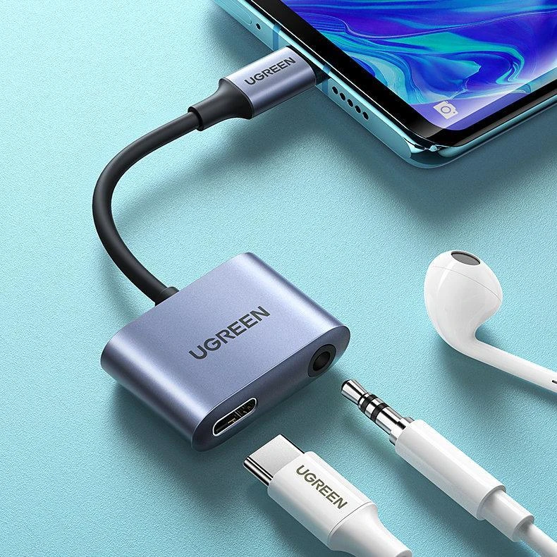 UGREEN CM231 garso adapteris USB-C prie mini lizdo 3.5 mm (pilka)