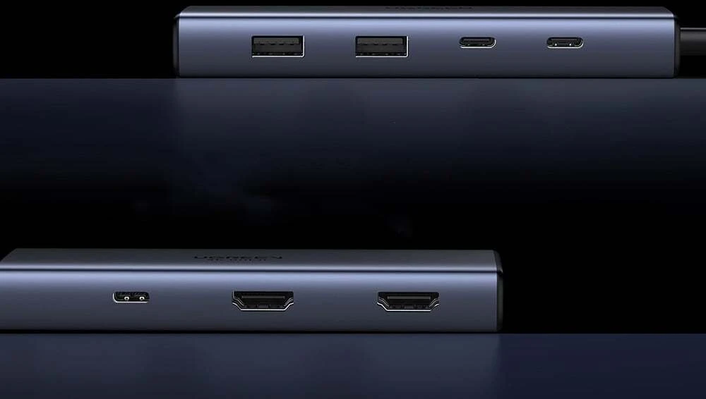 USB-C adapteris / Hub 7v1 Ugreen CM498, 2x HDMI 4K@60Hz, 2x USB, PD 100W