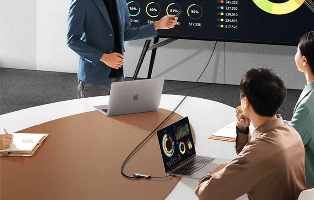 Adapteris Ugreen CM498 USB-C, 2 x USB-A + USB-C + HDMI + SD / TF + PD