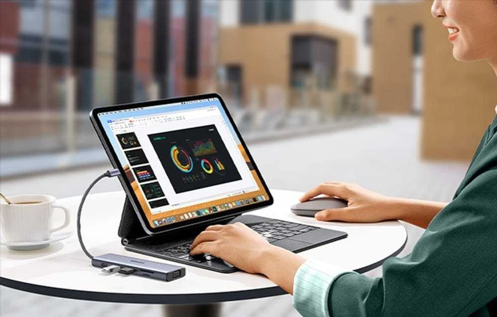 Adapteris Ugreen CM498 USB-C, 2 x USB-A + USB-C + HDMI + SD / TF + PD