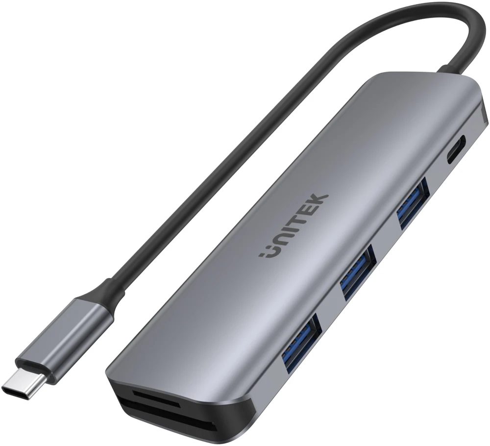 UNITEK Hub USB-C 3xUSB 3.1 Gen1 PD 100W SD Micro SD H1107C