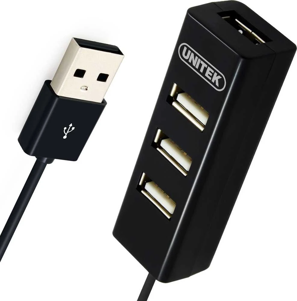 UNITEK Y-2140 juodas Unitek Hub 4x USB 2.0. mini, juodas, Y-2140