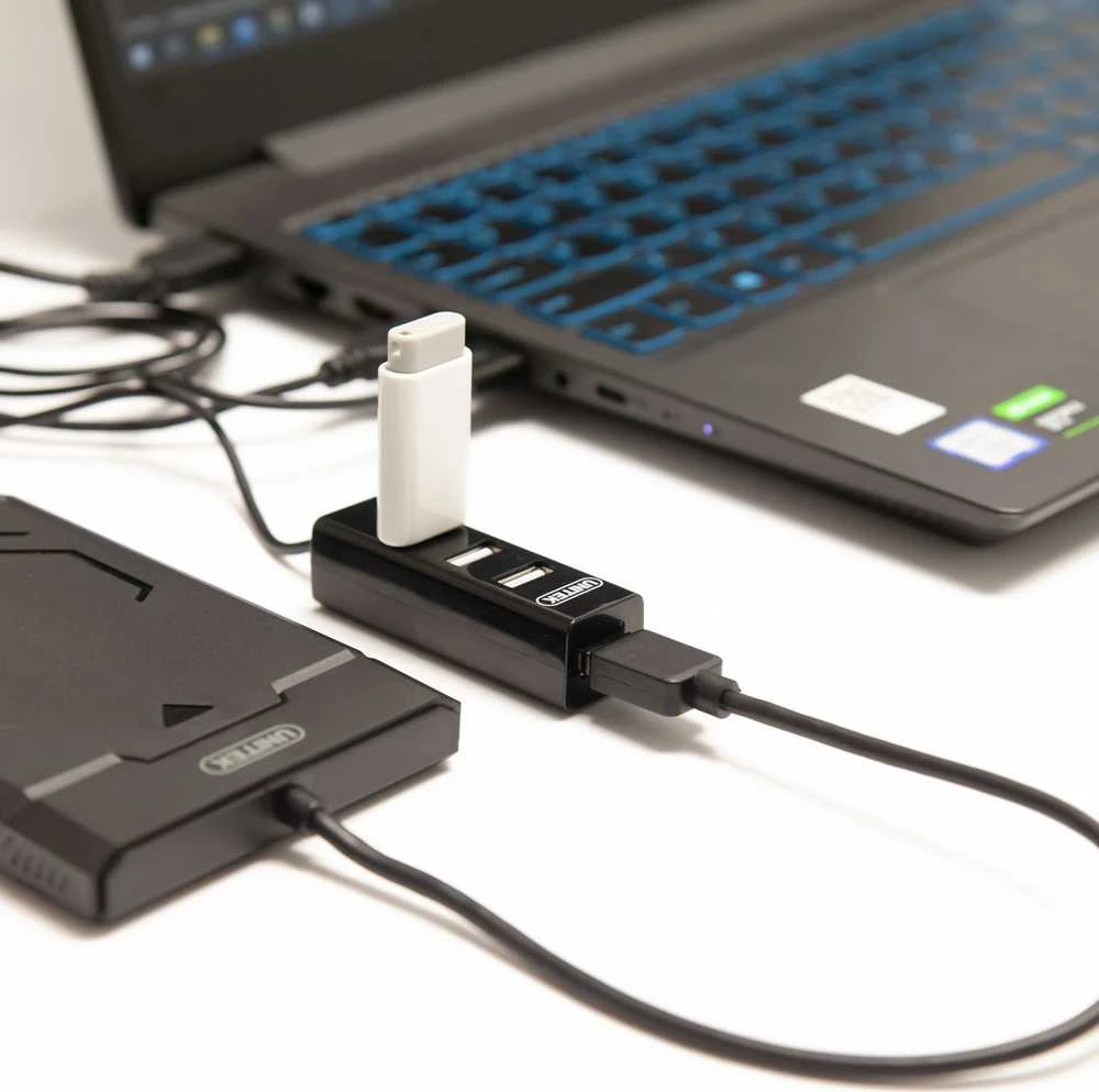 UNITEK Y-2140 juodas Unitek Hub 4x USB 2.0. mini, juodas, Y-2140