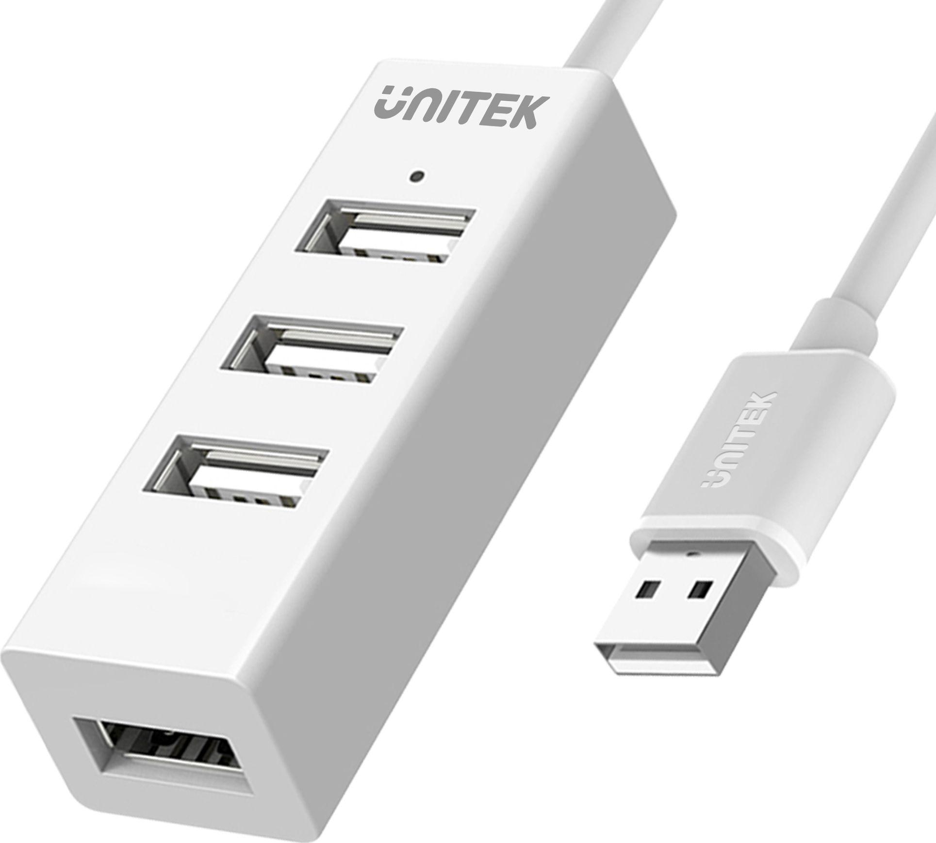 UNITEK Y-2146 Hub 4x USB 2.0. mini baltas Y-2146