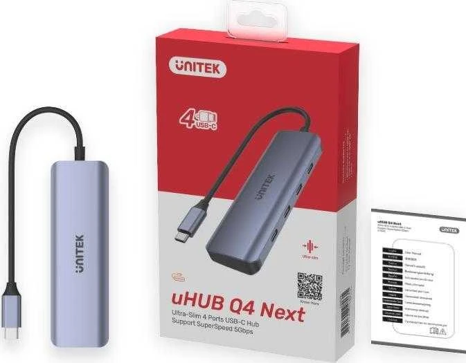 UNITEK H1107K Hub USB-C 4xUSB 3.1 Gen1 5Gbps