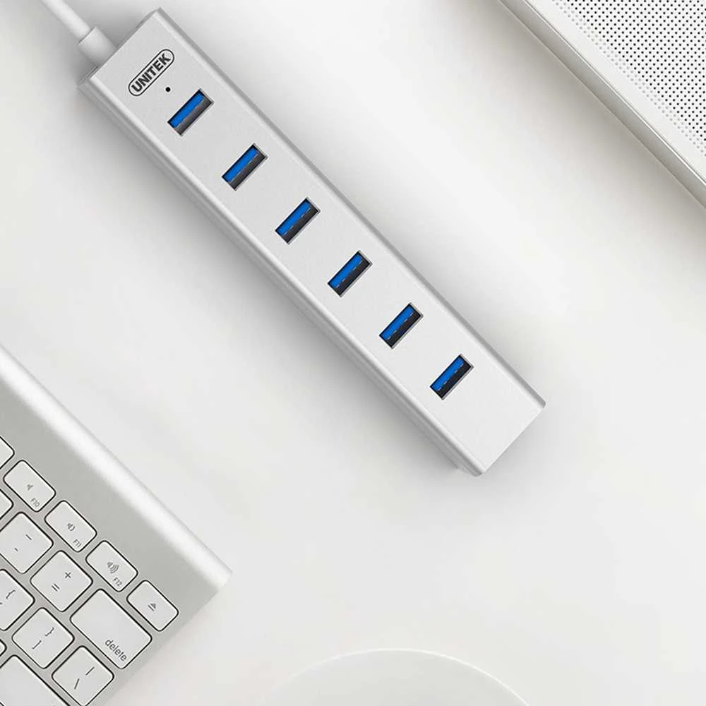 UNITEK Y-3090 Unitek Hub 7x USB 3.0, BC 1.2, Alu., Y-3090