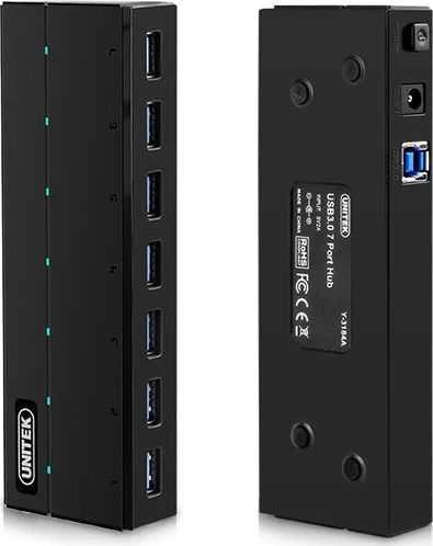 USB Adapteris - Unitek 7x USB 3.2 Gen 1 (3.1 Gen 1) Type-A