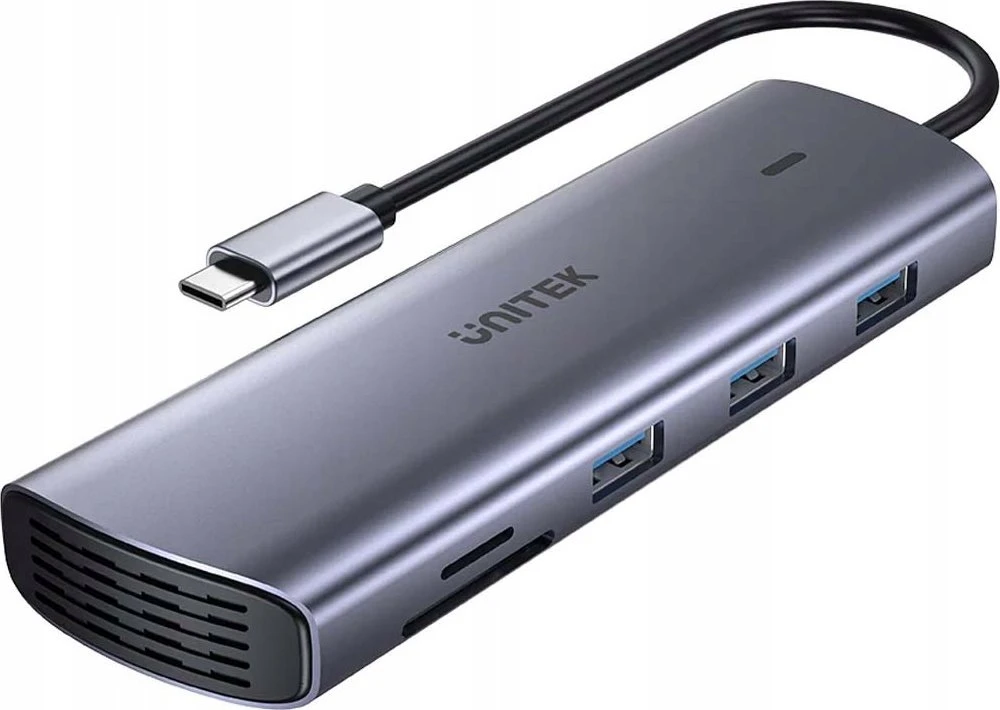 UNITEK 9 viename USB-C šakotuvas, HDMI, VGA, SD, RJ45, PD 100W