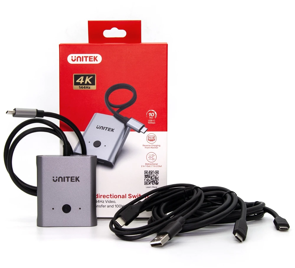UNITEK D1078A dvikryptis kabelio adapteris USB-C M-F 1m