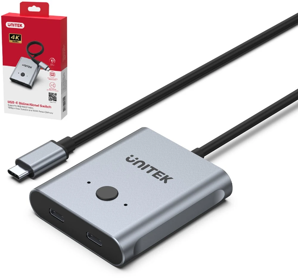 UNITEK D1078A dvikryptis kabelio adapteris USB-C M-F 1m