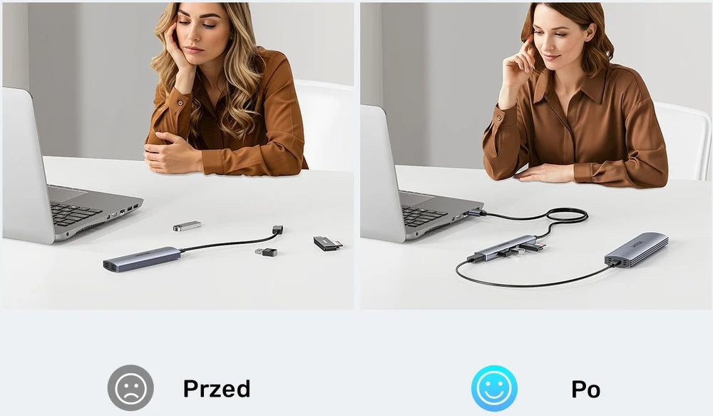 UNITEK kompaktiškas USB-A šakotuvas 3x USB 2.0 + 3.0 5GBPS