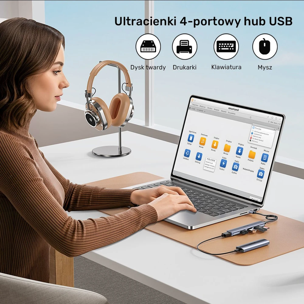 UNITEK kompaktiškas USB-A šakotuvas 3x USB 2.0 + 3.0 5GBPS