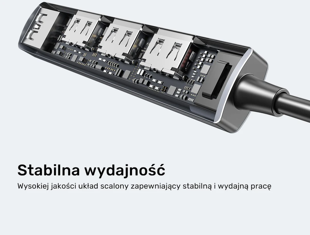 UNITEK kompaktiškas USB-A šakotuvas 3x USB 2.0 + 3.0 5GBPS
