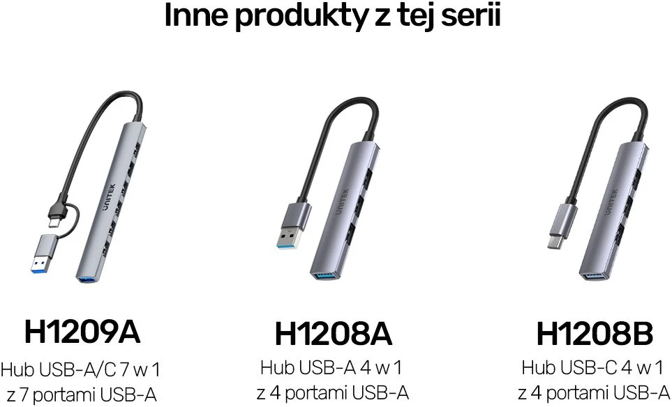 Unitek H1209AGY01 USB-A 5Gbps 7in1 USB šakotuvas