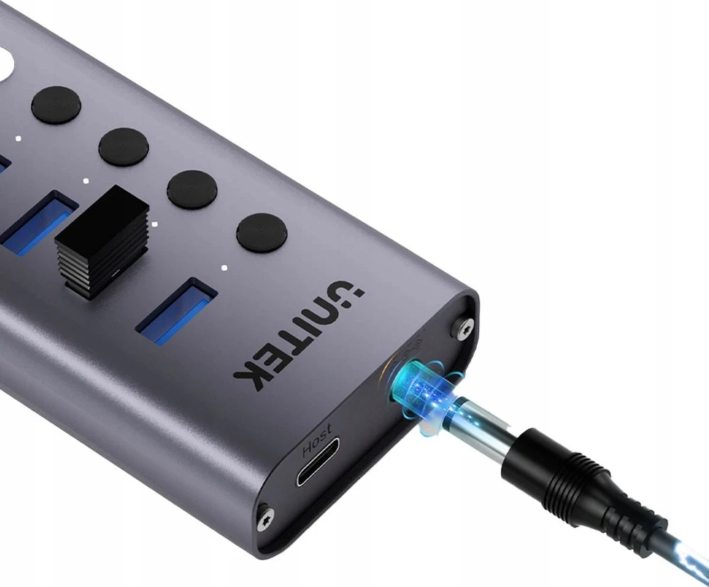 USB-A 3.0 5 Gbps šakotuvas su 7 viename jungikliu Unitek H1314A01-EU