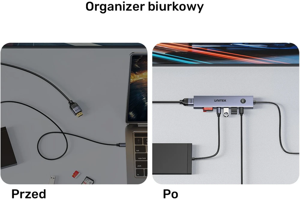 UNITEK USB-C 7-in-1 PD 100W HDMI 2.0 HUB WITH ON/OFF SWITCH