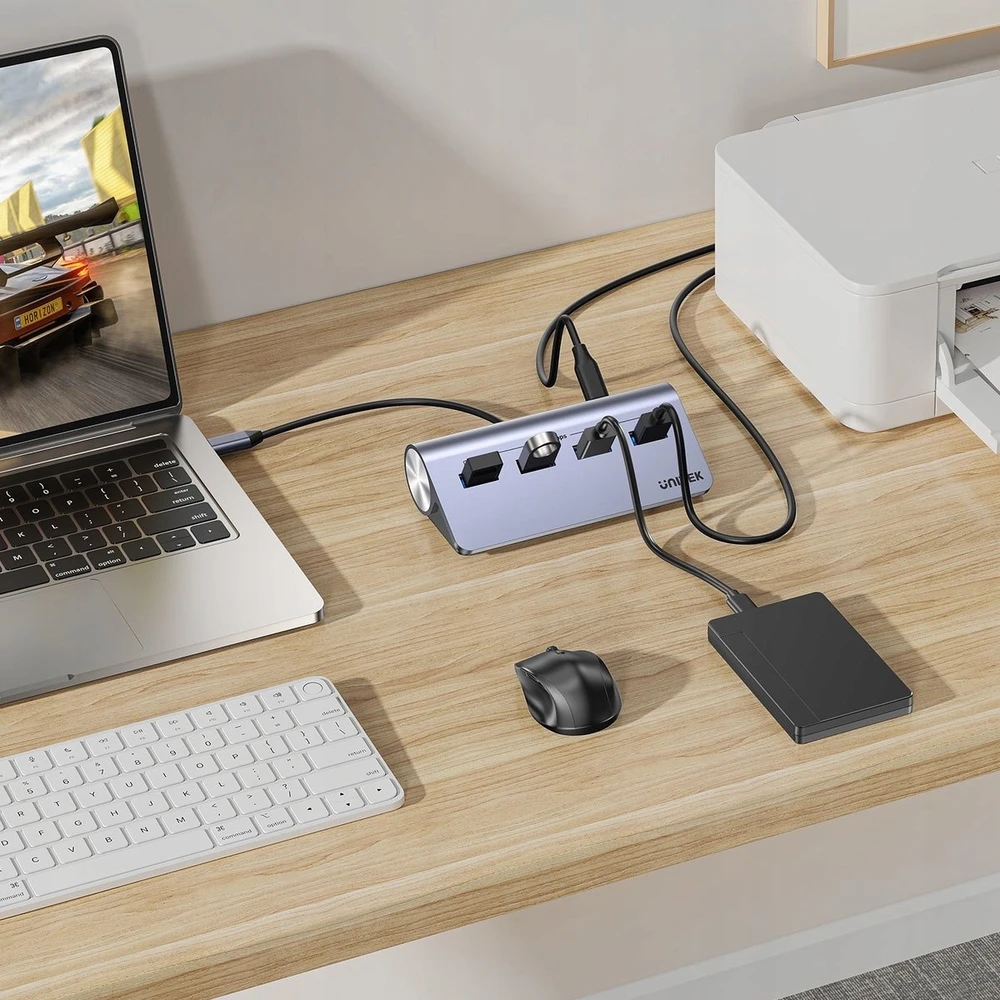 Unitek USB-C šakotuvas su pilna įrenginių jungtimi