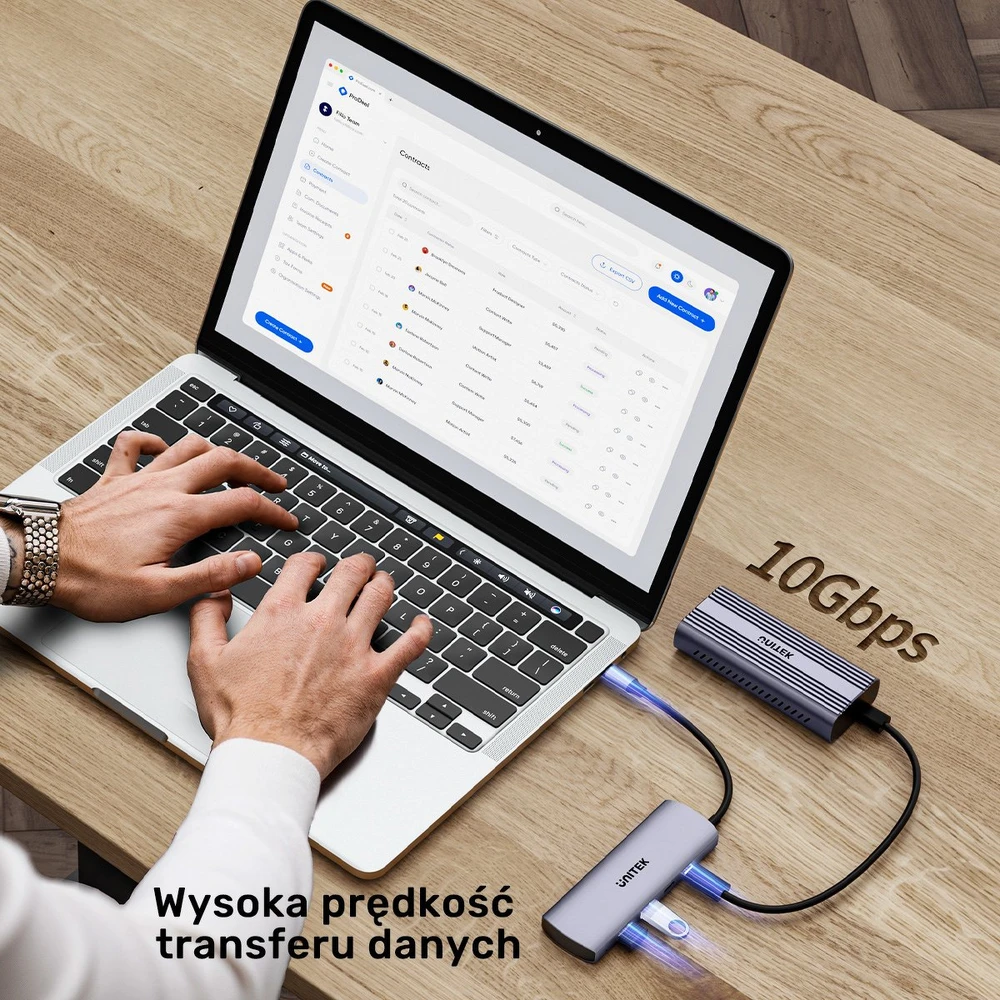 Unitek šakotuvas 4w1 USB-C 10 Gbps, 2x USB-A ir 2x USB-C H1112DGY01