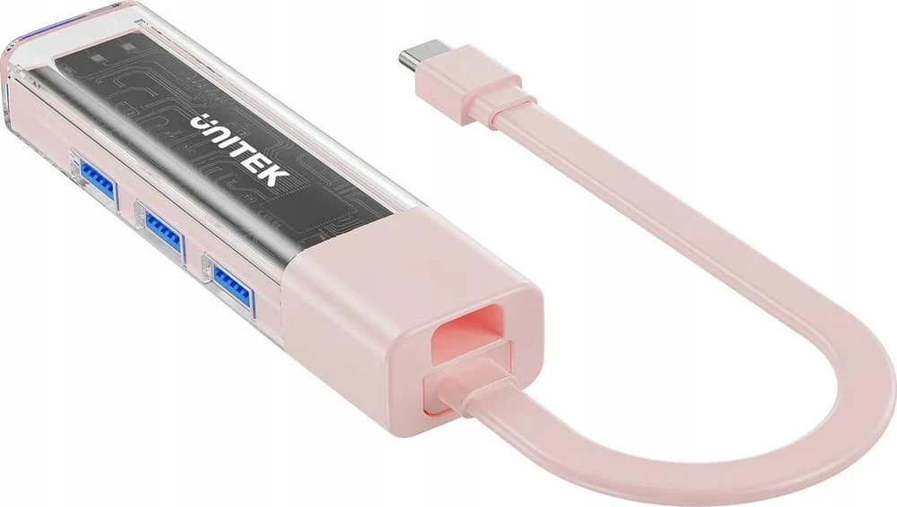 Unitek Hub dvikryptis USB C/USB A 5Gbps rožinis