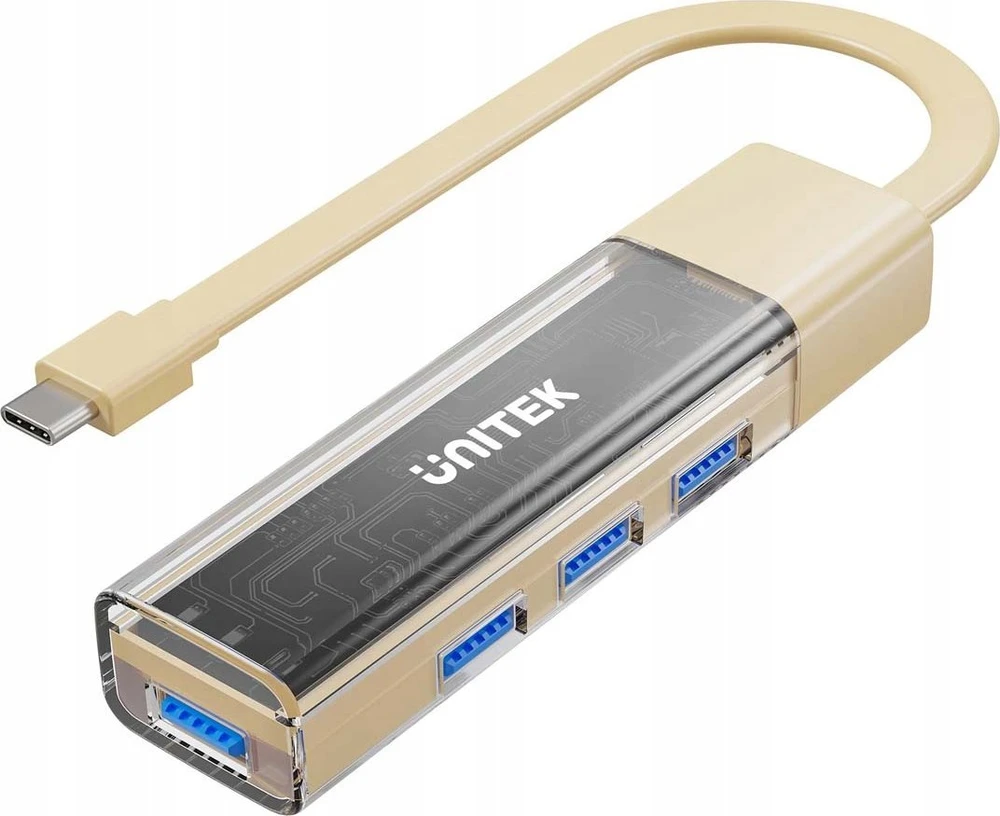 Unitek Hub dvikryptis USB C/USB A 5Gbps kremas