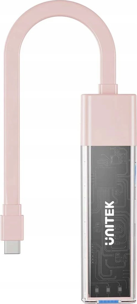 Unitek Hub dvikryptis USB C/USB A 5Gbps rožinis