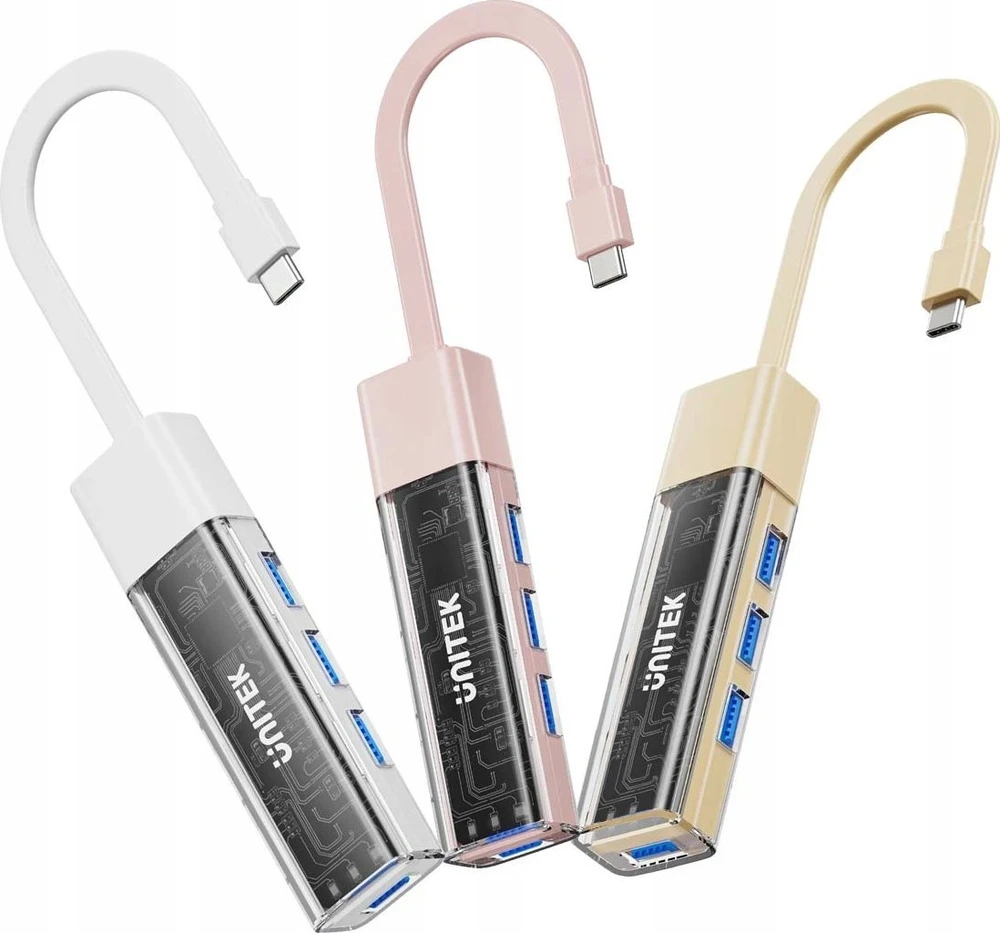Unitek Hub dvikryptis USB C/USB A 5Gbps rožinis