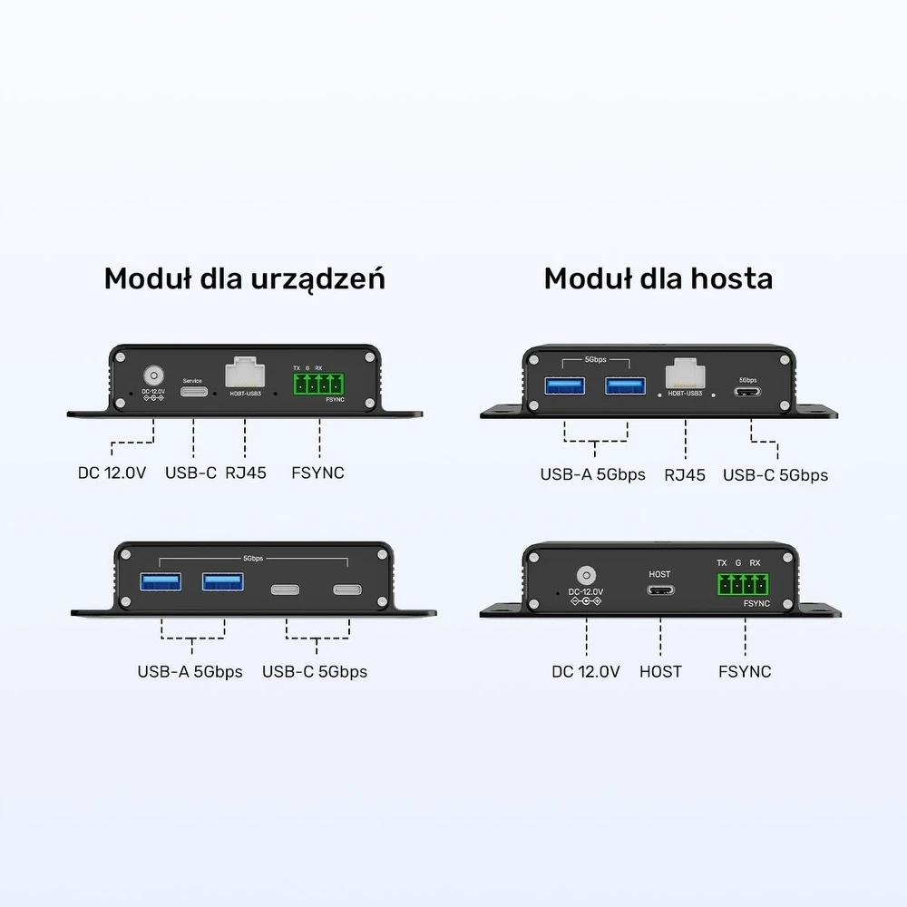 „Unitek“ USB 5 Gb/s prailginimo kabelis, 100 m per Ethernet į šakotuvą