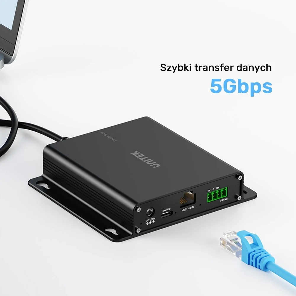 „Unitek“ USB 5 Gb/s prailginimo kabelis, 100 m per Ethernet į šakotuvą