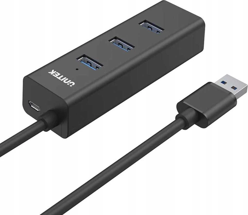 USB Adapteris - UNITEK Y-3089V01 4-Port USB 3.2 Gen 1 Juodas