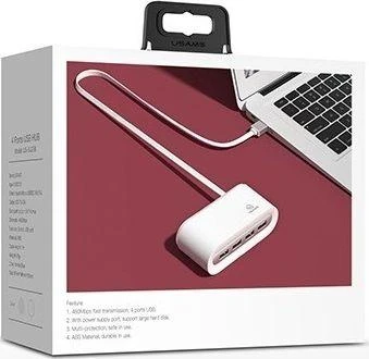 Usams USB šakotuvas prijungtas prie kompiuterio