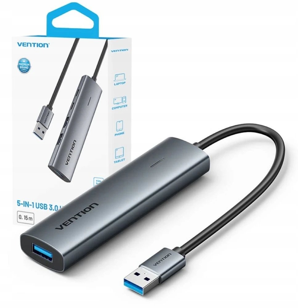 Vention 5v1 USB 3.0 šakotuvas su laidu