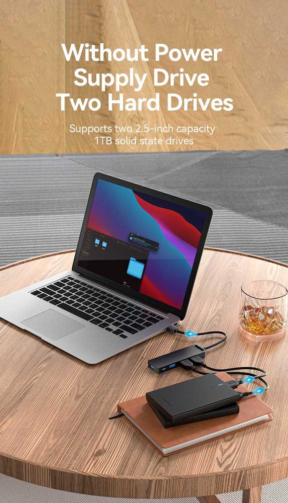 Vention USB 3.0 4 prievadų šakotuvas su maitinimo adapterio ventiliacija CHLBD 0.5 m, juodas
