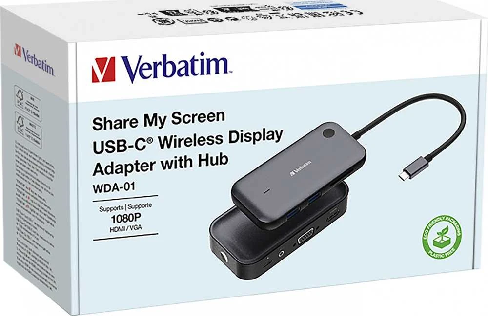 Verbatim Wireless 1080p Ekranas Transmitter Share My Screen juodos spalvos 32146