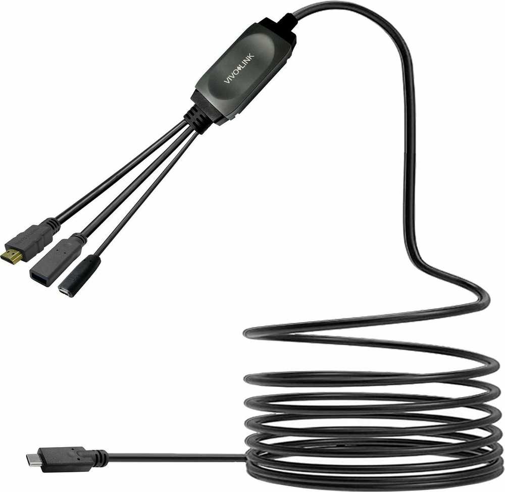 Kabelis USB VivoLink PROUSBCHDMIUSB3-7.5 USB-C HUB su USB3.0 7.5m Juodas (USB-C HUB Cable with USB3.0 &)