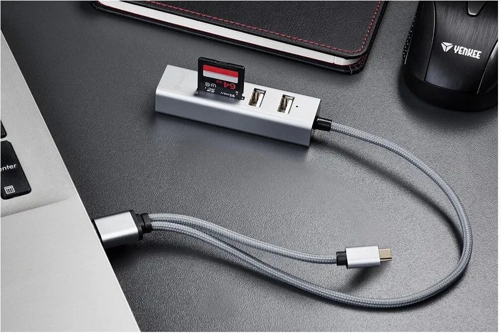 YHC 103SR USB C OTG HUB+ skaitytuvas YENKEE