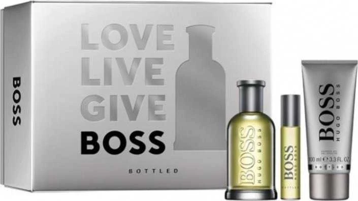 Hugo Boss BOSS Bottled rinkinys vyrams (EDT, 100 ml + EDT, 10 ml + dušo želė, 100 ml)