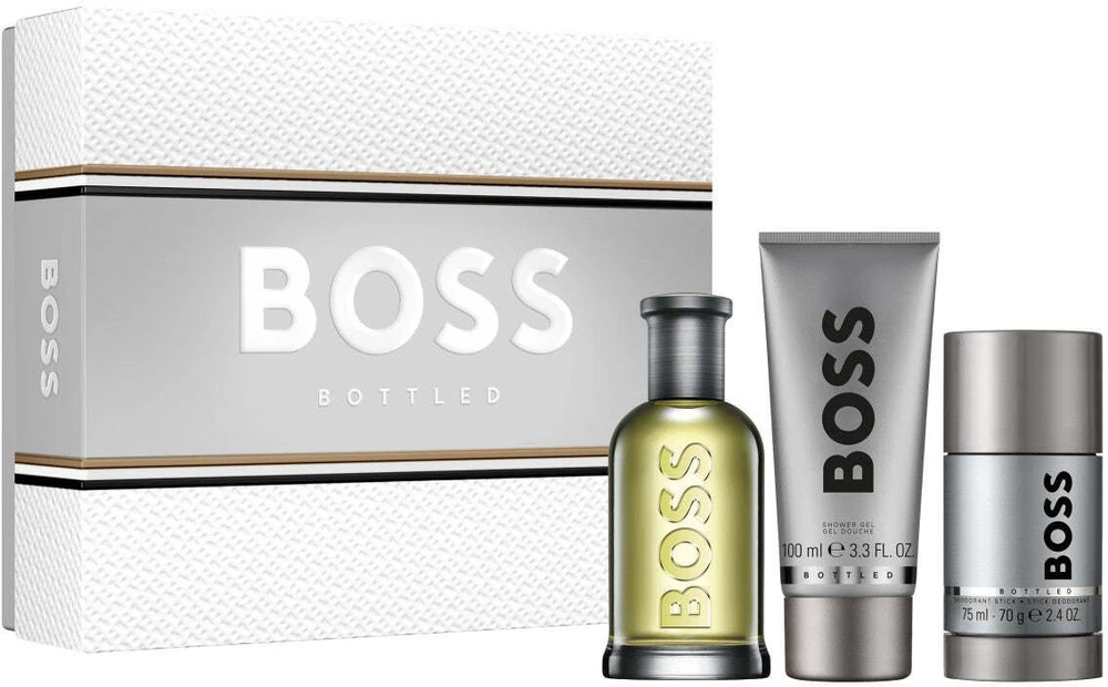 Hugo Boss BOSS Bottled rinkinys vyrams (EDT, 100 ml + dušo želė, 100 ml + pieštukinis dezodorantas, 75 ml)