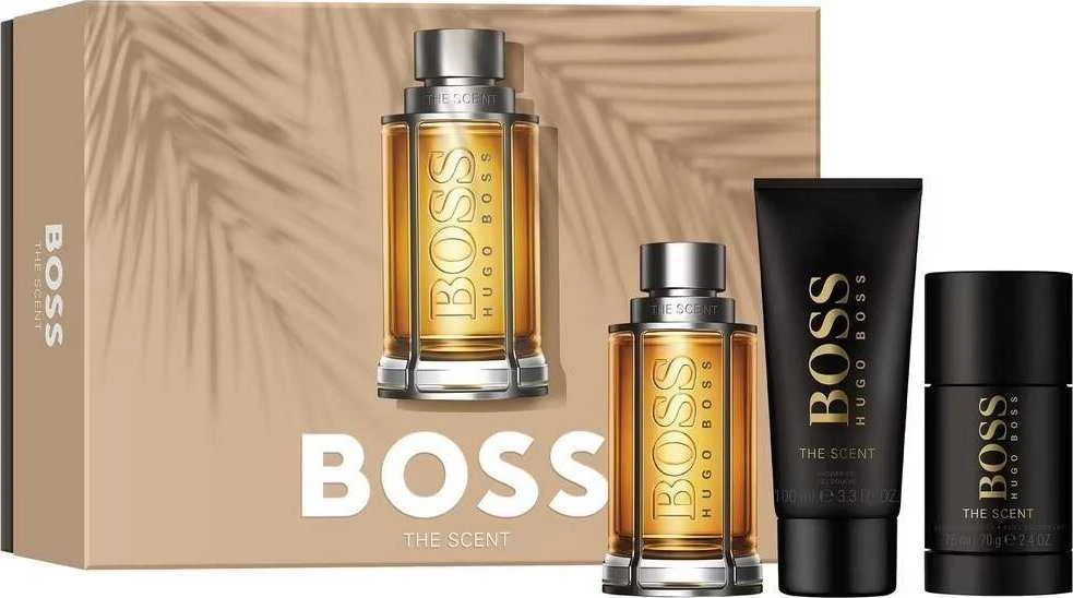 HUGO BOSS Boss The Scent rinkinys vyrams (EDT, 100 ml + dušo želė, 100 ml + dezodorantas, 75 ml)