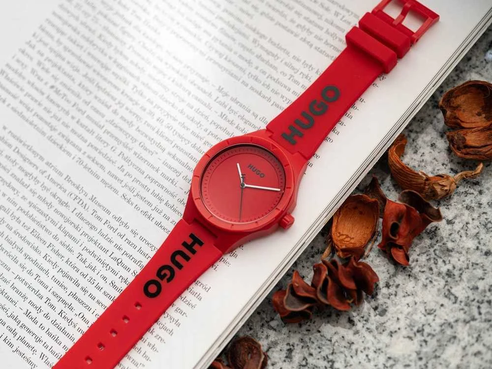 Hugo Boss HUGO Lit Raudonas Vyriškas Laikrodis 1530346 + Dėžutė