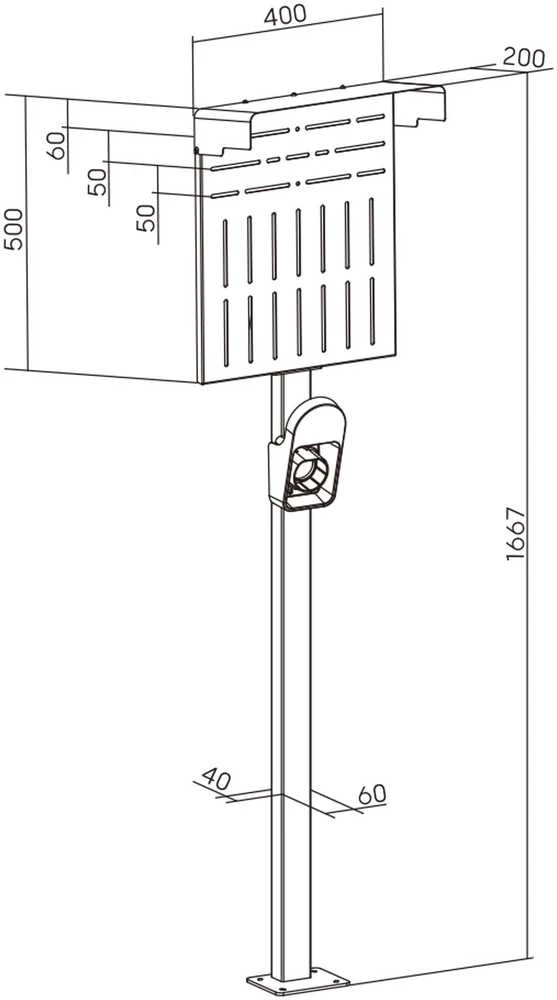 Humanscale Įlietas universalus XL tvirtinimo stulpas (59989C)