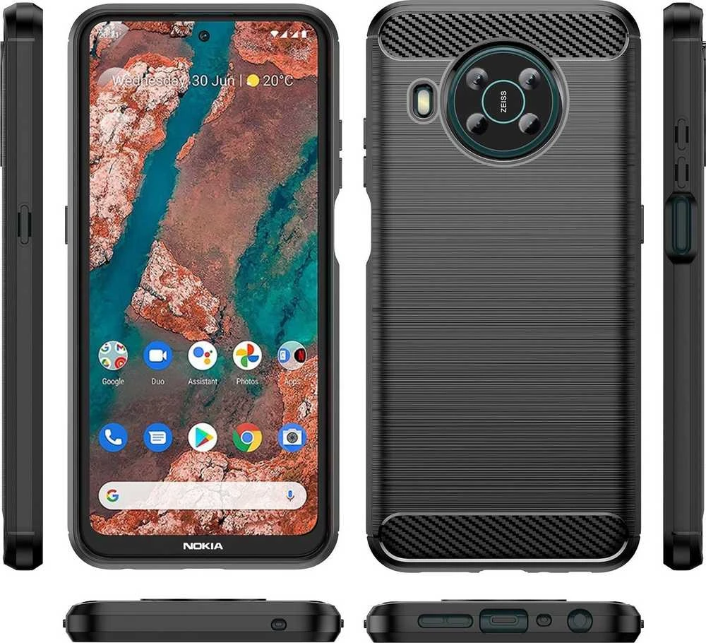 Hurtel Carbon dėklas skirtas Nokia X100, juodas