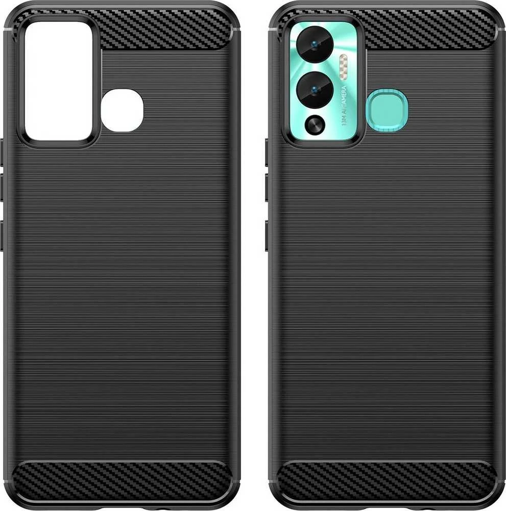 Hurtel Carbon Infinix Hot 12 Play NFC / Hot 12 Play flexible silikoninis carbon dėklas telefonui juodos spalvos