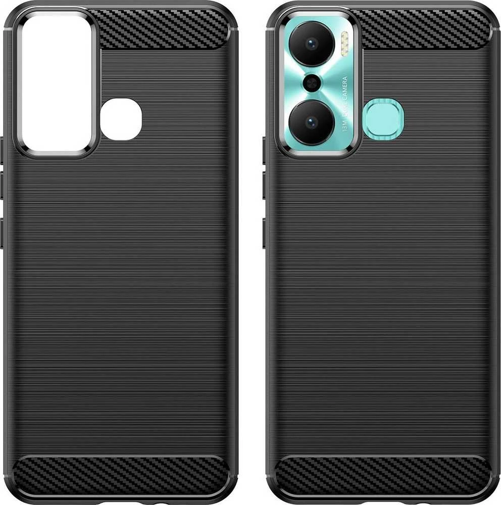 Hurtel Carbon Infinix Hot 20 Play flexible silikoninis carbon dėklas telefonui juodos spalvos