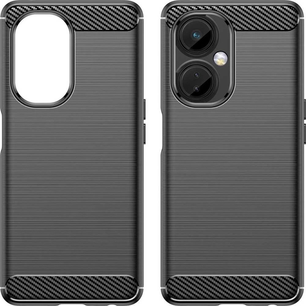 Hurtel Carbon Case dėklas, skirtas OnePlus Nord CE 3 lankstus silikoninis anglies dangtelis juodas