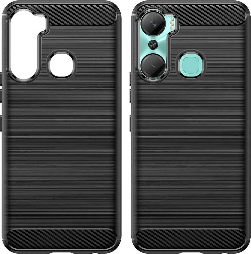 Hurtel Carbon Infinix Hot 12 Pro flexible silikoninis carbon dėklas telefonui juodos spalvos