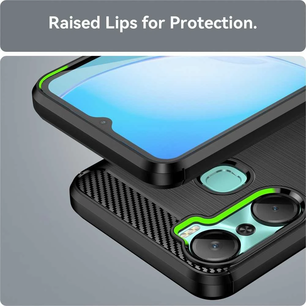 Hurtel Carbon Infinix Hot 12 Pro flexible silikoninis carbon dėklas telefonui juodos spalvos