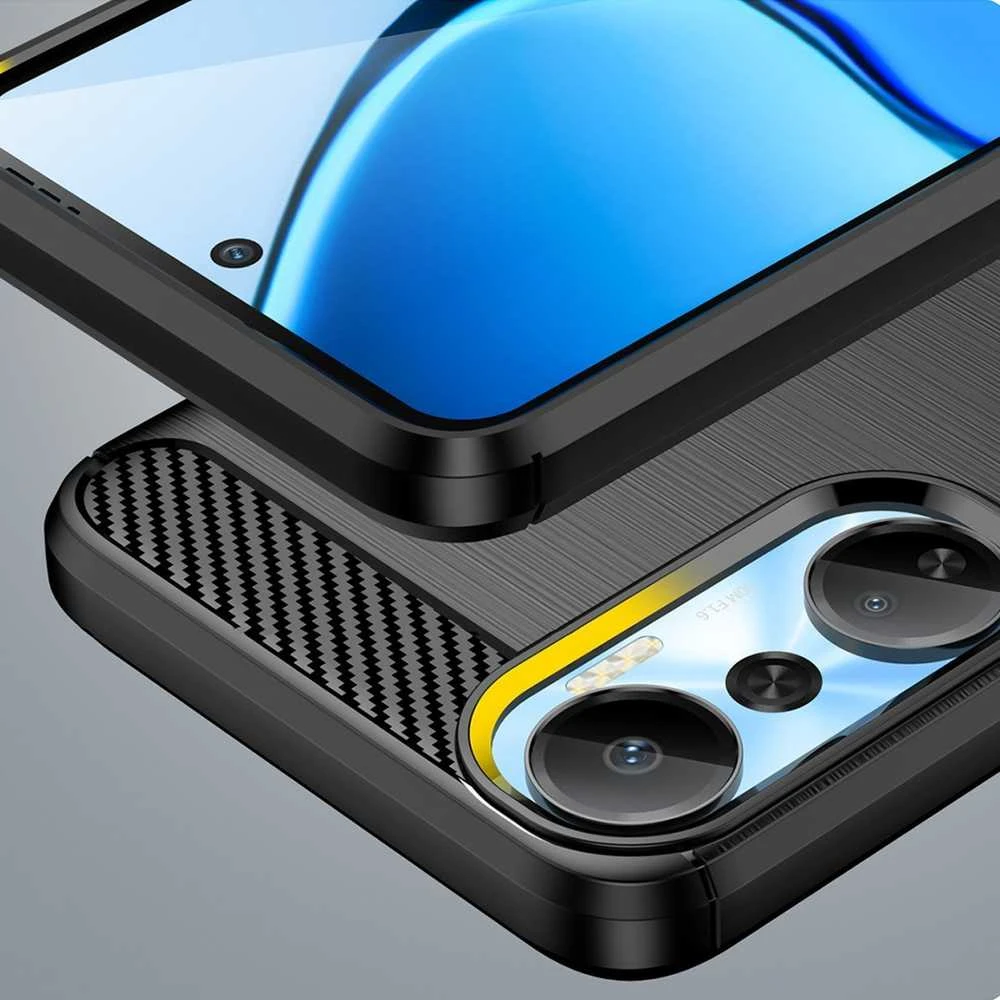Hurtel Carbon Infinix Hot 20 flexible silikoninis carbon dėklas telefonui juodos spalvos
