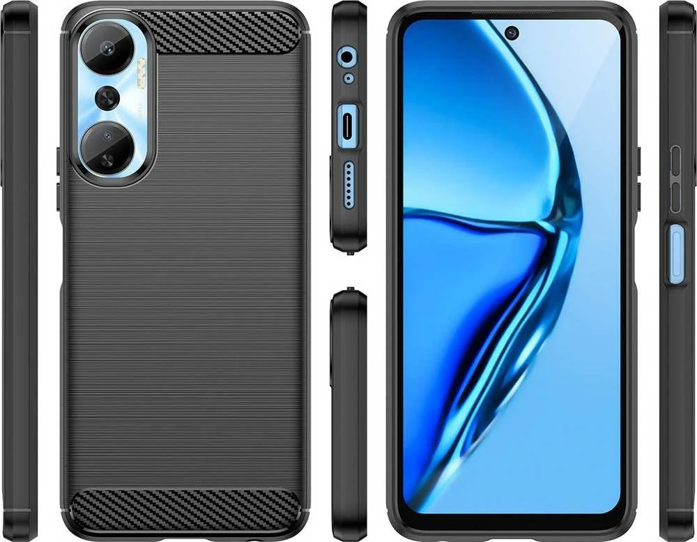 Hurtel Carbon Infinix Hot 20 flexible silikoninis carbon dėklas telefonui juodos spalvos